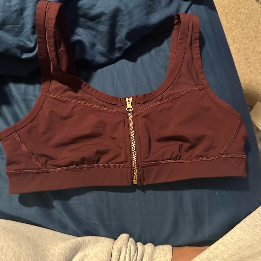 lululemon athletica Front-Zip Sports Bra in Deep Wine 36B-C